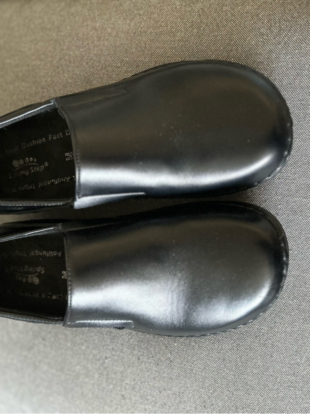 Spring Step Black Slip-On Leather Loafers